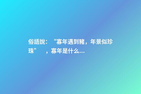 俗語說：“寡年遇到豬，年景似珍珠”，寡年是什么？是好是壞？